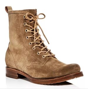 Frye Veronica Combat Suede Lace Up Booties size 9 in VGUC